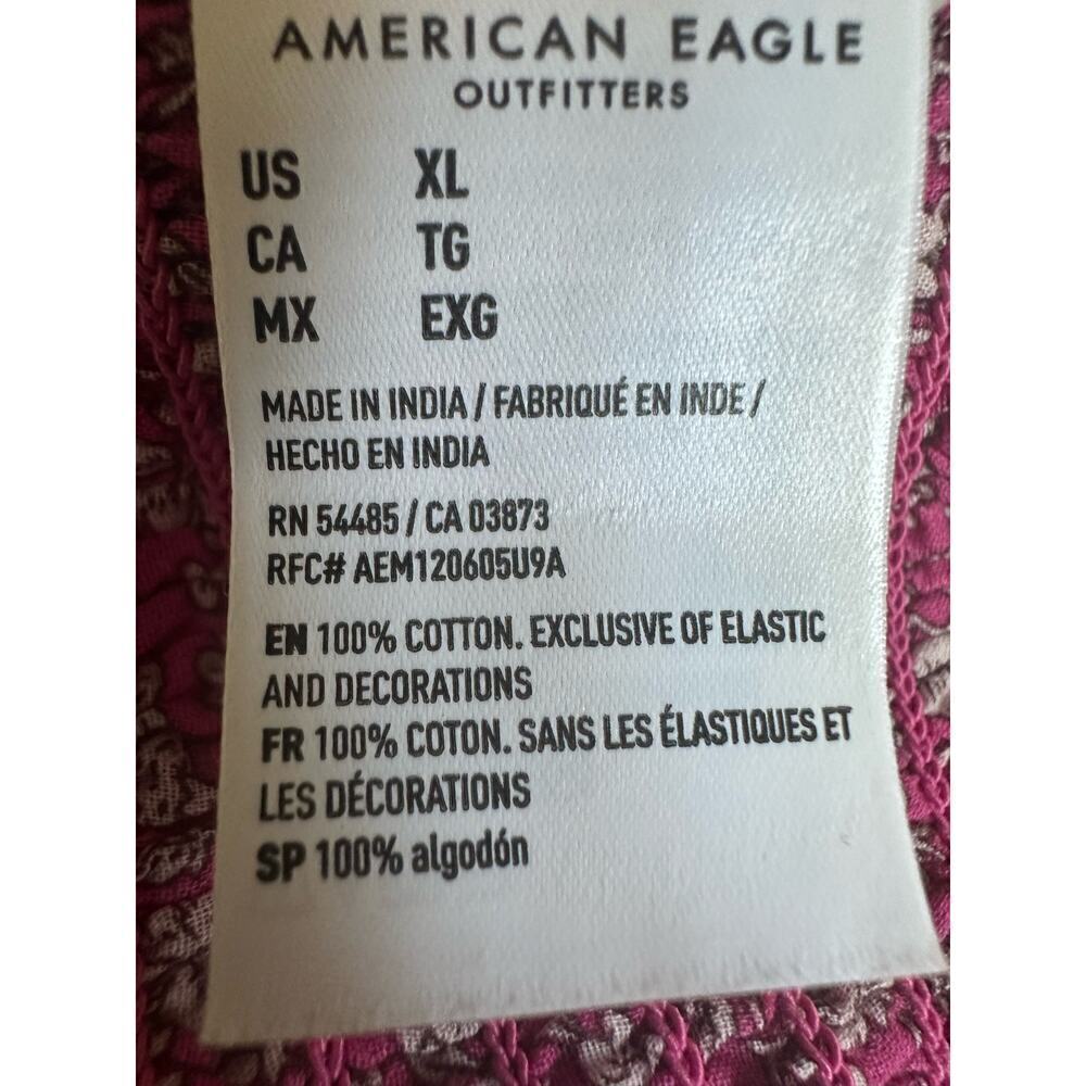 American Eagle Outfitters pink floral smocked boho top‎ NWT XL milkmaid Cottage - Picture 10 of 10